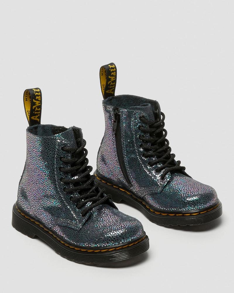 Metal Kids' Dr Martens Toddler 1460 Pascal Iridescent Lace Up Boots | CA 698JPQ